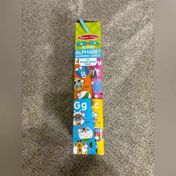 Melissa & Doug Poke A Dot Jumbo Alphabet Learning Cards Double Sided Cards - Picture 2 of 3